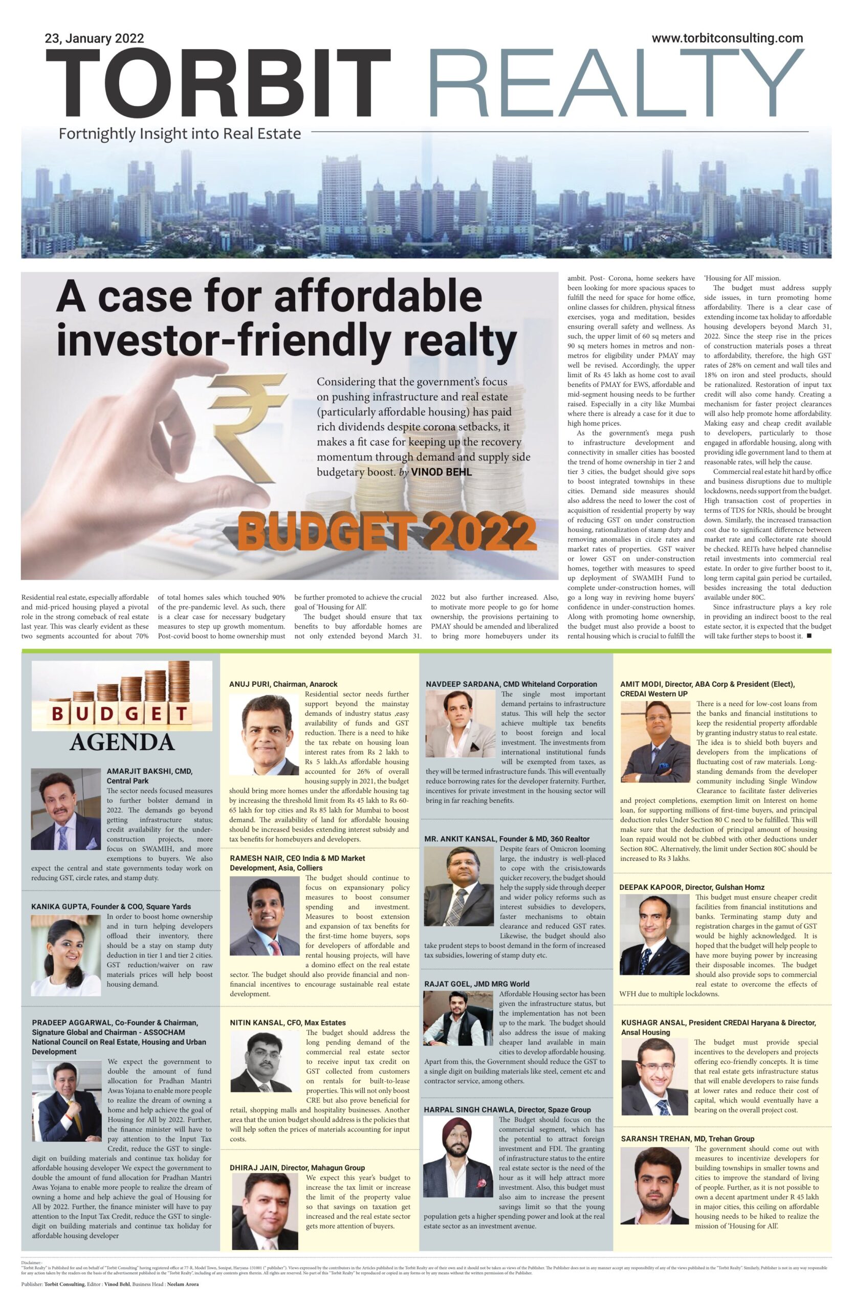 Torbit Realty 23rd January 2022 1st Page