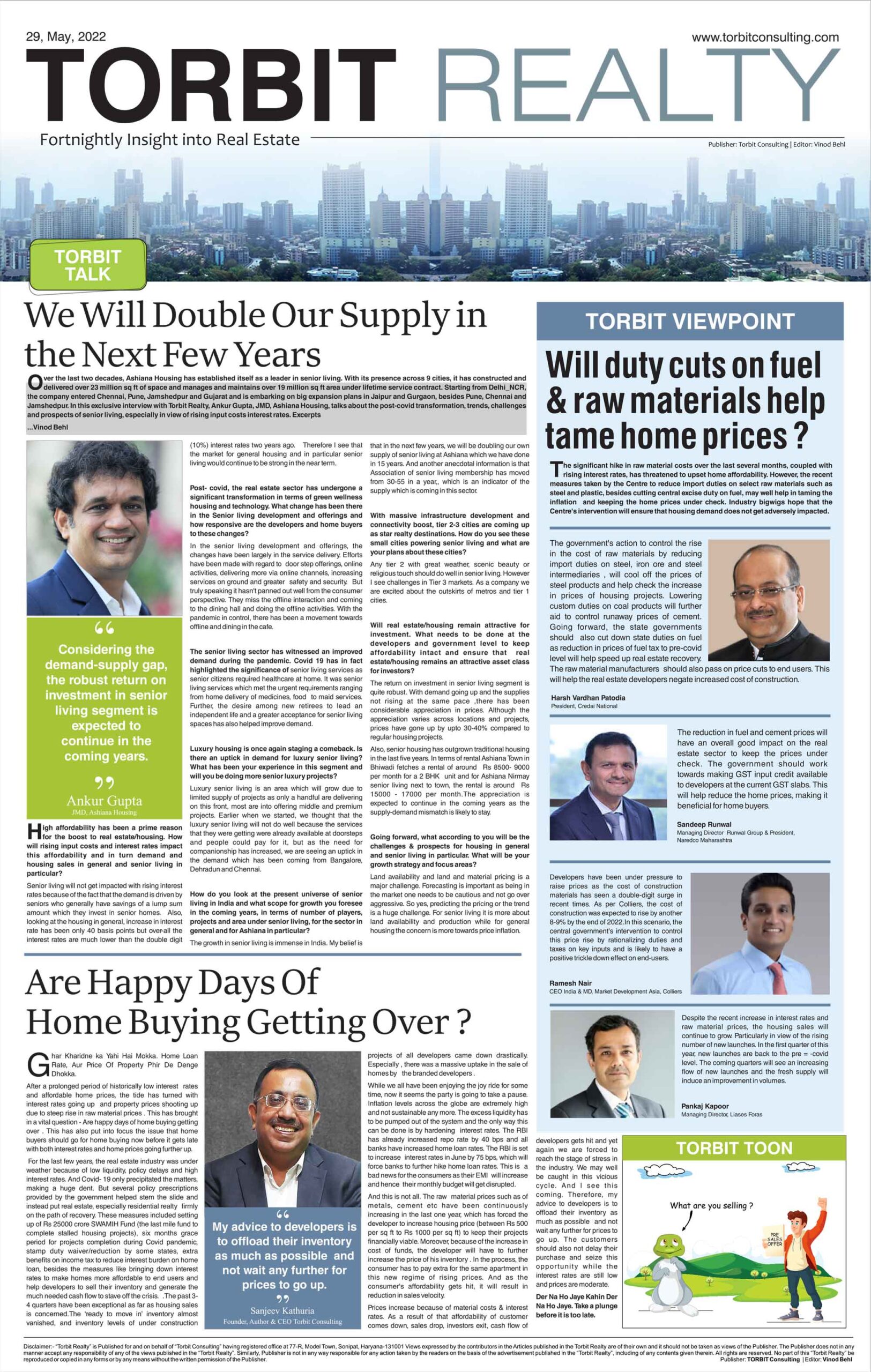 Torbit Realty 29th May 2022 1st Page